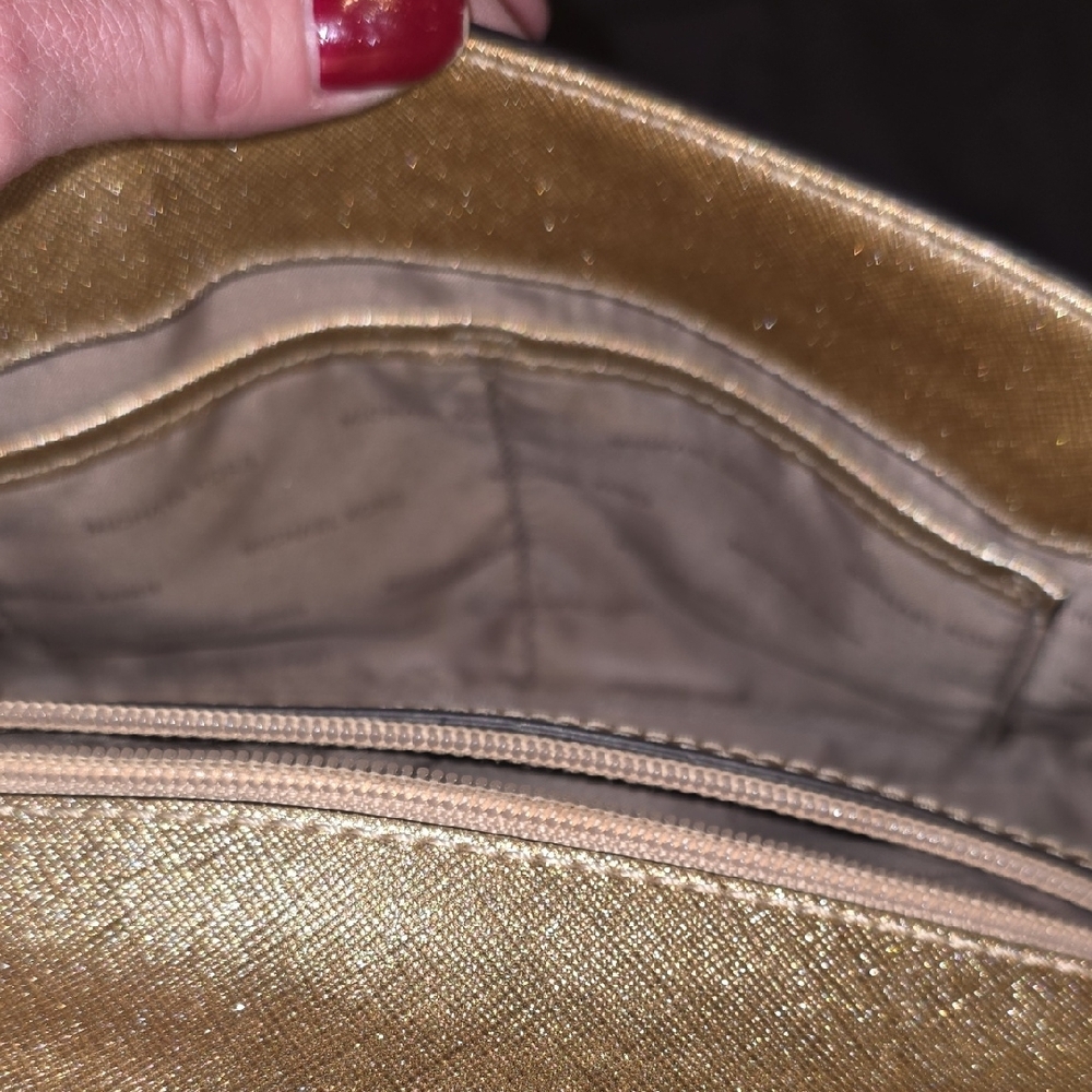 Michael Kors Gold Satchel Bag - Picture 10 of 16
